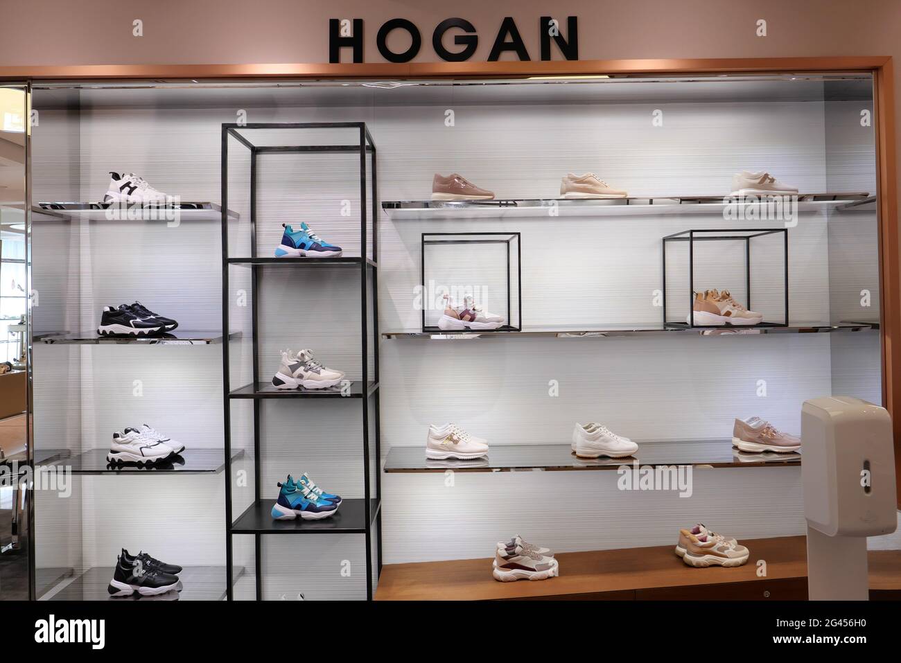 SHOES ON DISPLAY AT HOGAN BOUTIQUE INSIDE THE RINASCENTE FASHION STORE  Stock Photo - Alamy