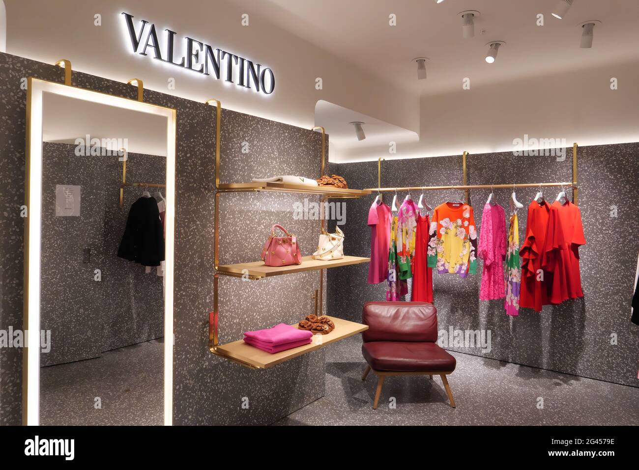 ON DISPLAY AT VALENTINO BOUTIQUE INSIDE THE RINESCENTE FASHION STORE Stock Photo - Alamy