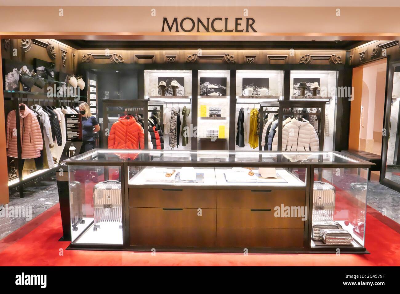 JACKETS ON DISPLAY AT MONCLER BOUTIQUE INSIDE THE RINASCENTE FASHION STORE  Stock Photo - Alamy