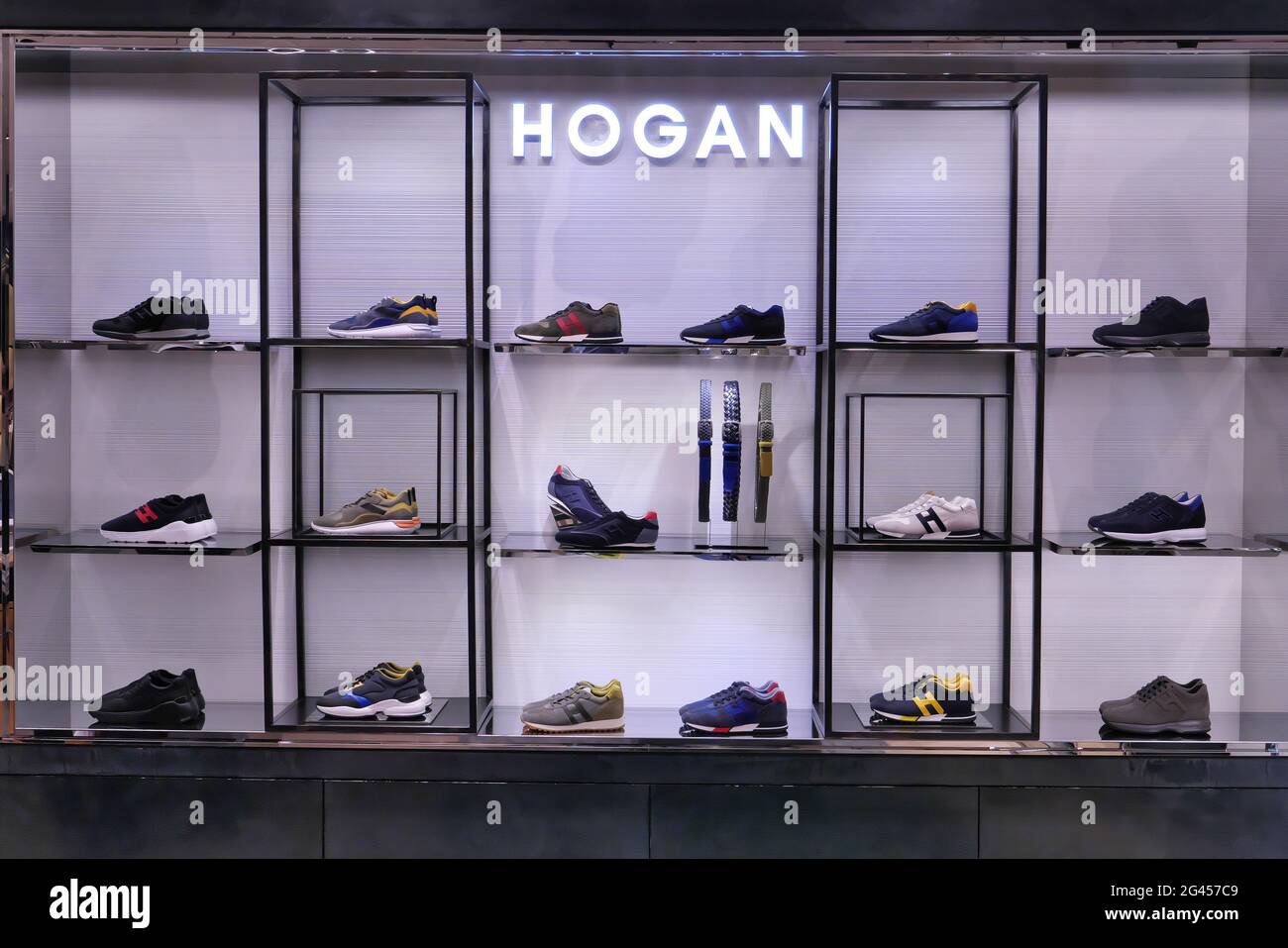 SHOES ON DISPLAY AT HOGAN BOUTIQUE INSIDE THE RINASCENTE FASHION BOUTIQUE  Stock Photo - Alamy