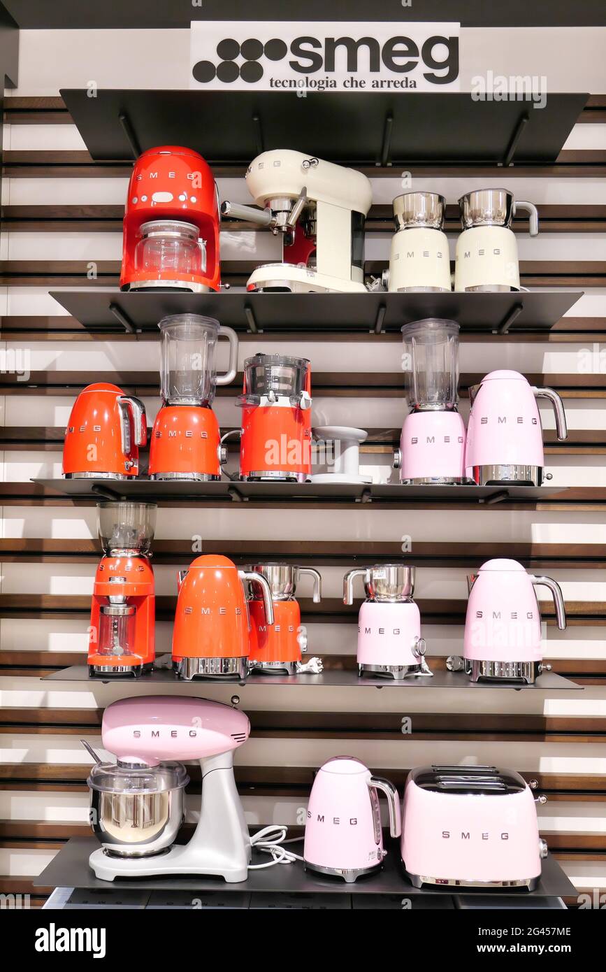 SMEG kettle with white kitchen background Stock Photo - Alamy