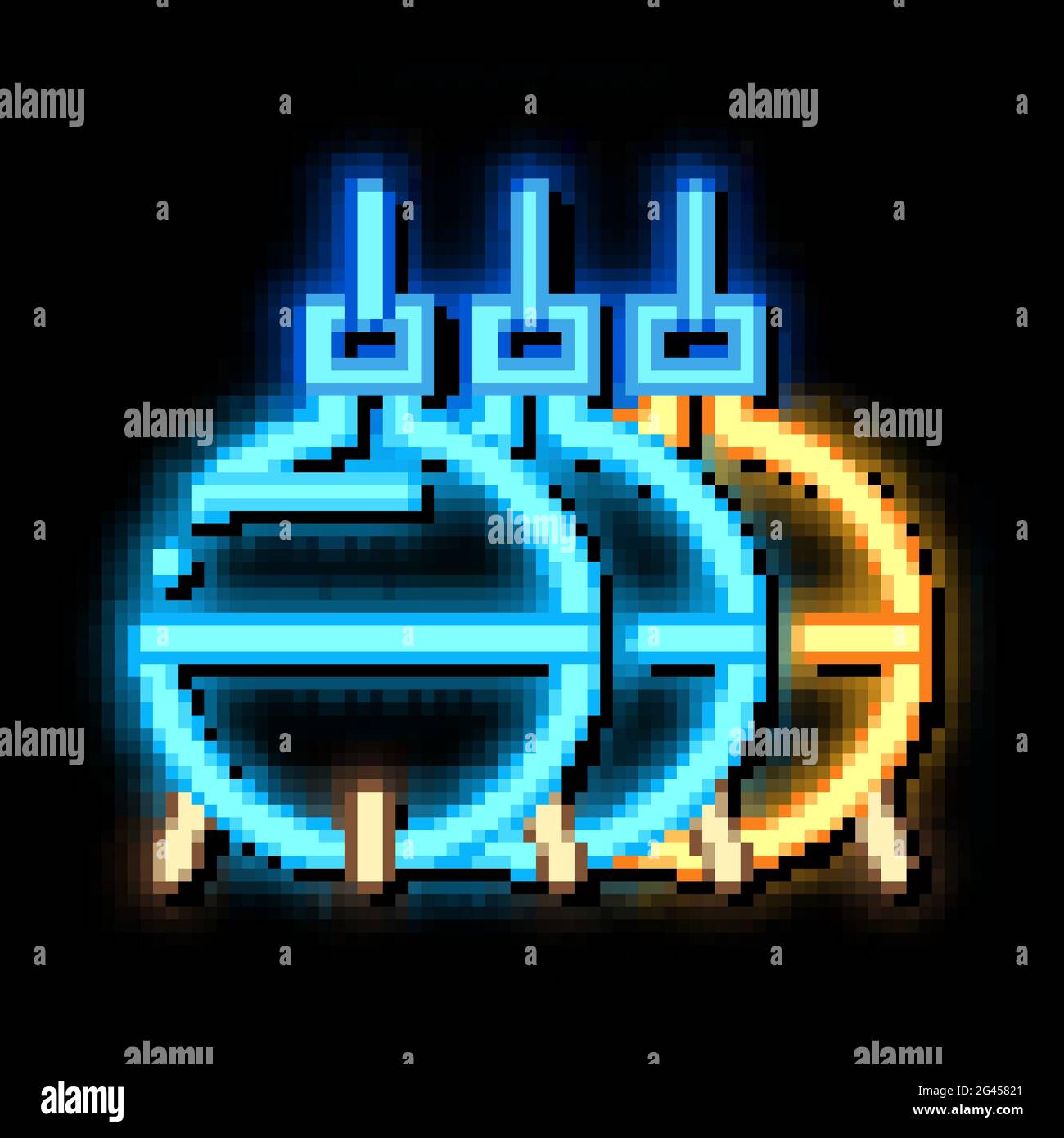 three round gas cystens neon glow icon illustration Stock Vector Image ...