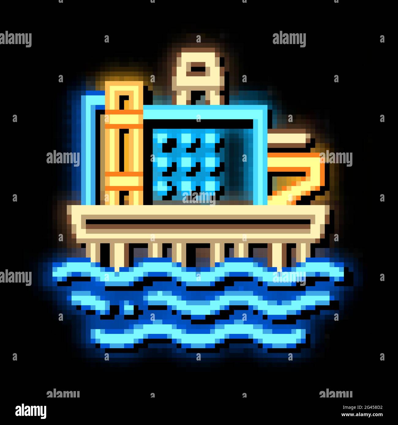 offshore gas station neon glow icon illustration Stock Vector Image ...