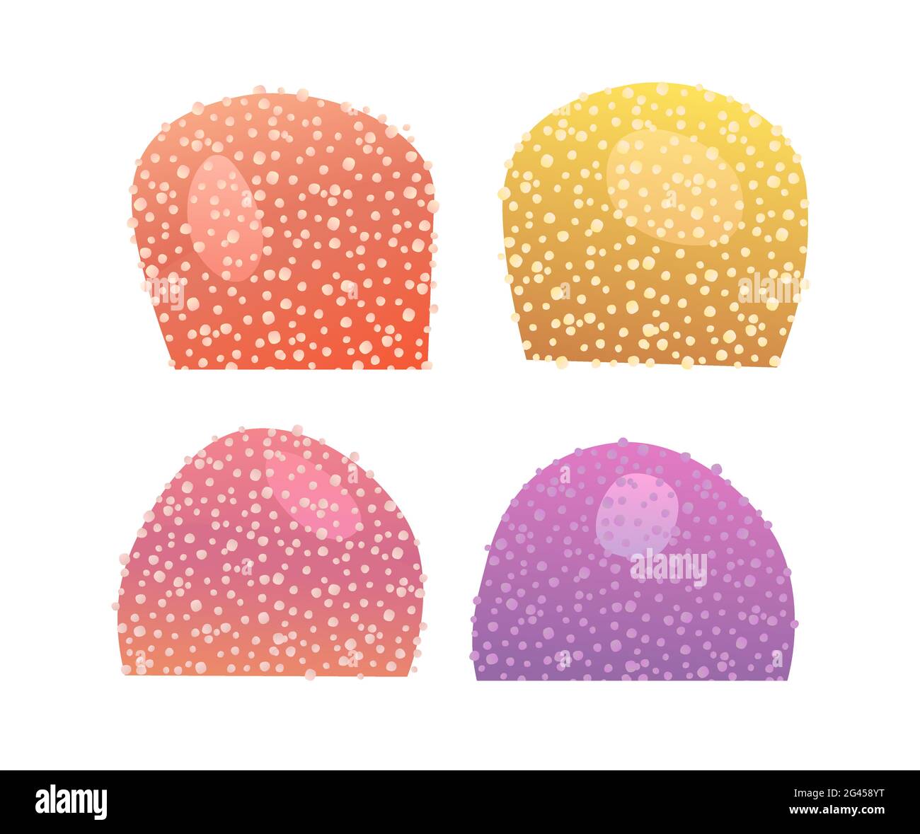 Set. Marmalade. Assorted multi-colored dessert. Sugar. Fruit berry jelly. Flat cartoon background illustration. Vector Stock Vector