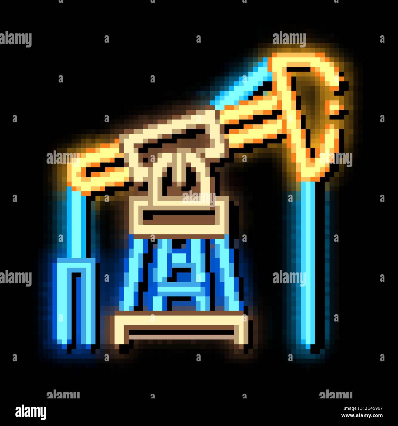 pumping gas from tower neon glow icon illustration Stock Vector Image ...