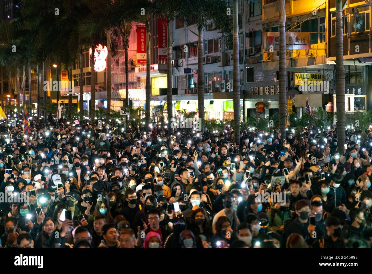 Hong-Kong-11.08.2019:The people's rally for defending their freedoms and rights Stock Photo