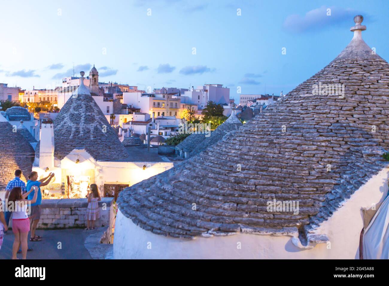 SOUTHERN ITALY, APULIA REGION.  TRADITIONAL TRULLI'S HOUSES OF ALBEROBELLO VILLAGE Stock Photo