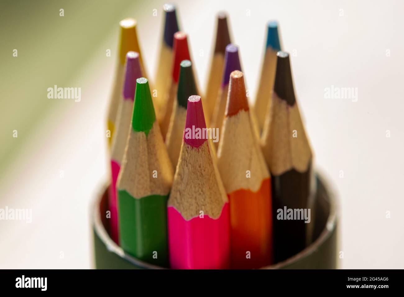 color pencils for artwork isolated on white background Stock Photo - Alamy