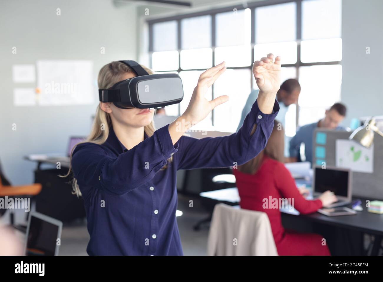 Business professional at work using VR Stock Photo - Alamy