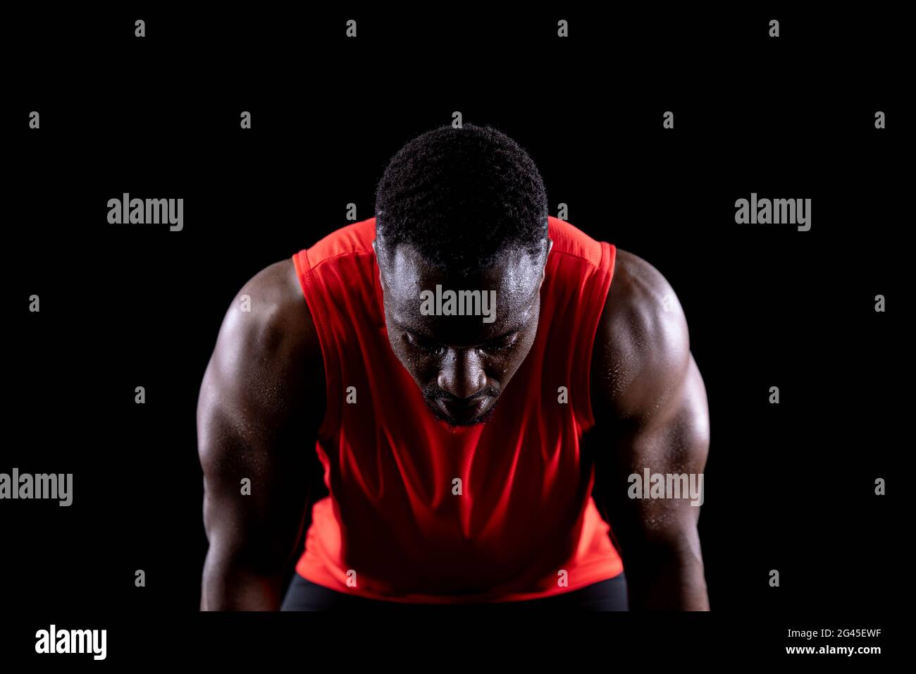 Athletic man after exercise Stock Photo