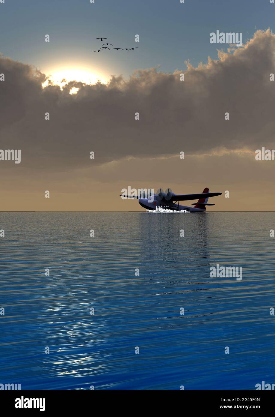 A Martin 156 Clipper Flying Boat Stock Photo