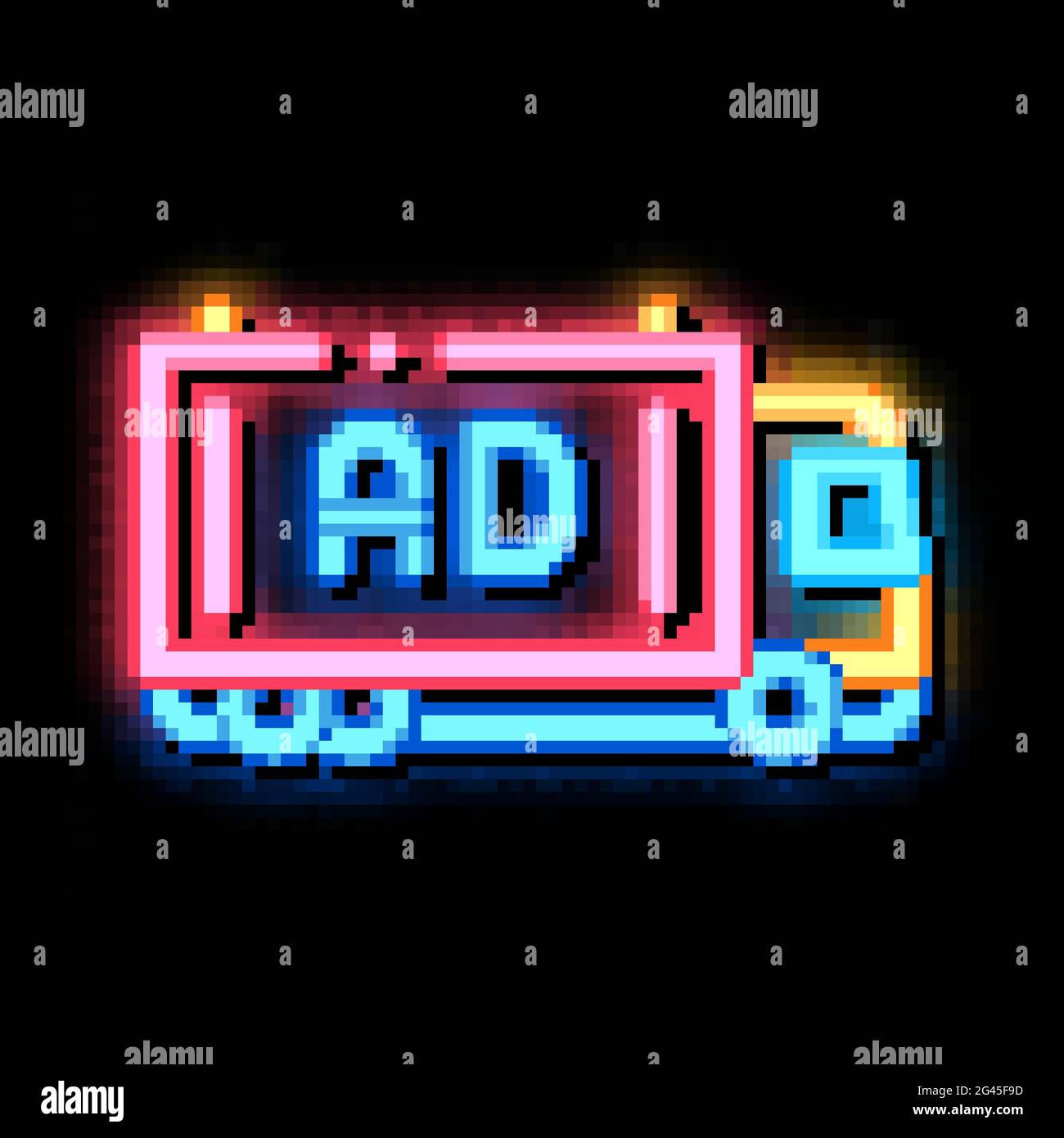 advertising truck neon glow icon illustration Stock Vector Image & Art ...