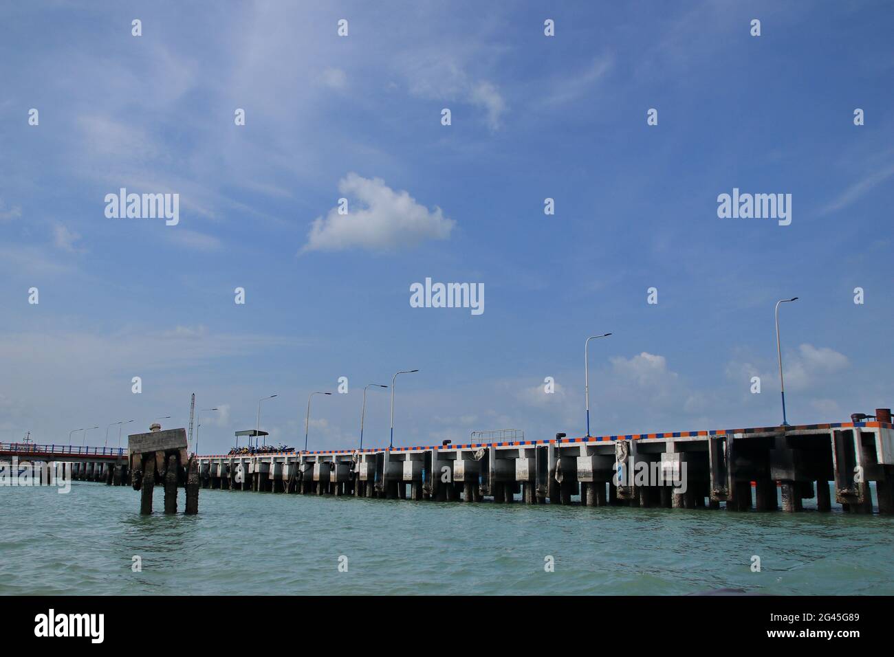 Sri Bintan Pura Port, ferry terminal bridge that carries passengers, Tanjung Pinang, Riau Island, Stock Photo