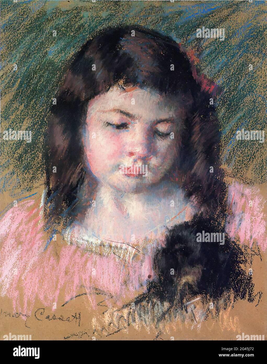 Mary Cassatt (18431826) Bust Francoise Looking Down 1908 Stock Photo