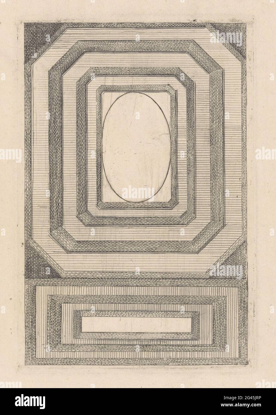 Octagonal frame. Octagonal frame, oval on the inside Stock Photo - Alamy