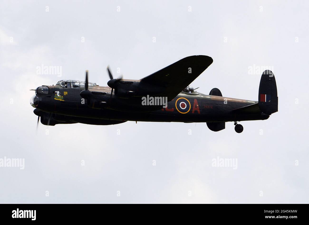 Avro Lancaster, four engine, British heavy bomber, Stock Photo