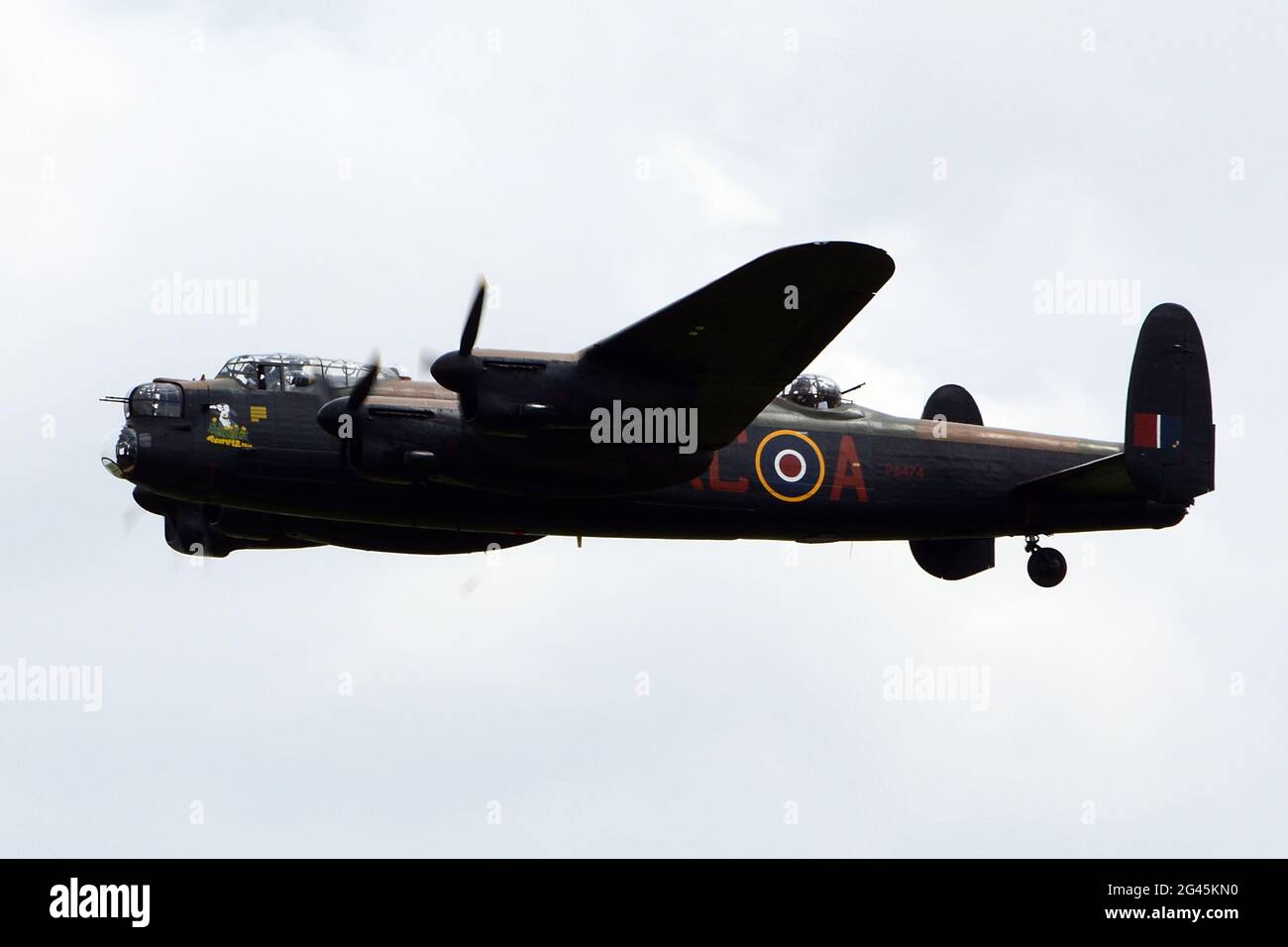 Avro Lancaster, four engine, British heavy bomber, Stock Photo