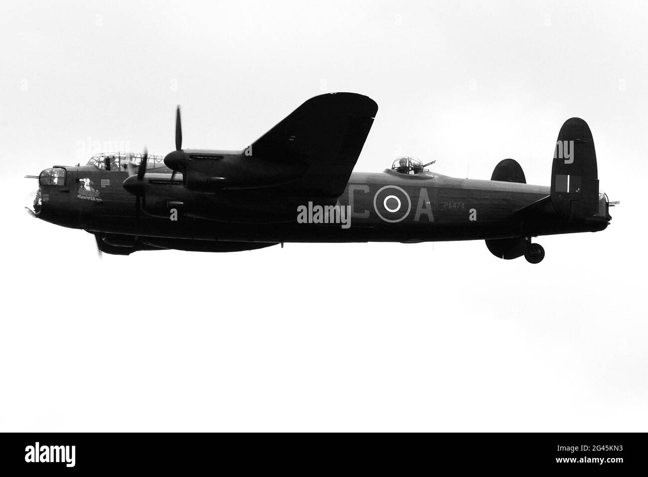 Avro Lancaster, four engine, British heavy bomber, Stock Photo