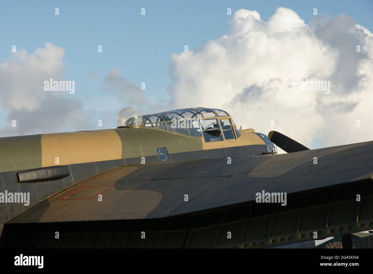 Avro Lancaster, four engine, British heavy bomber, Stock Photo