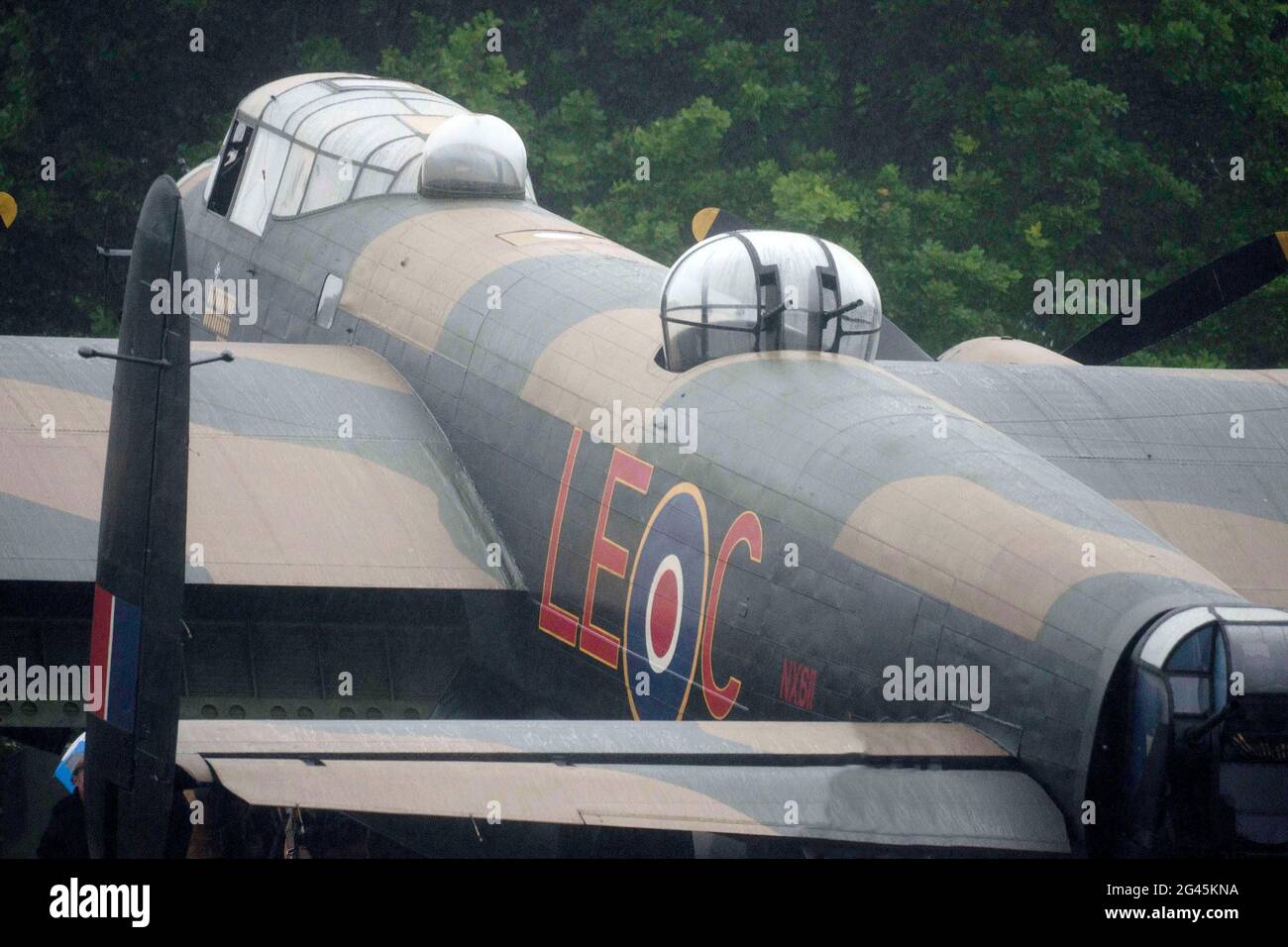 Avro Lancaster, four engine, British heavy bomber, Stock Photo