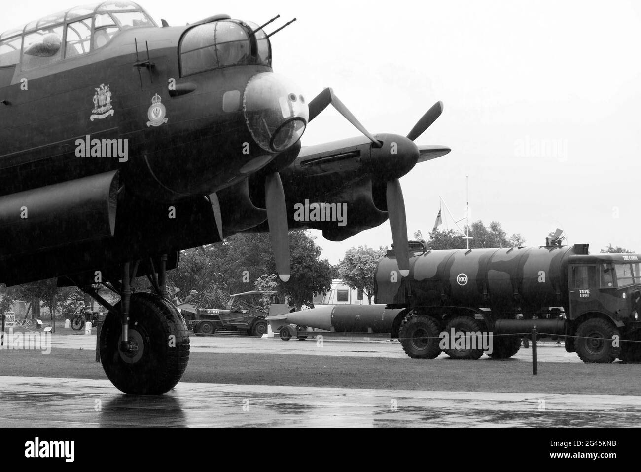 Avro Lancaster, four engine, British heavy bomber, Stock Photo