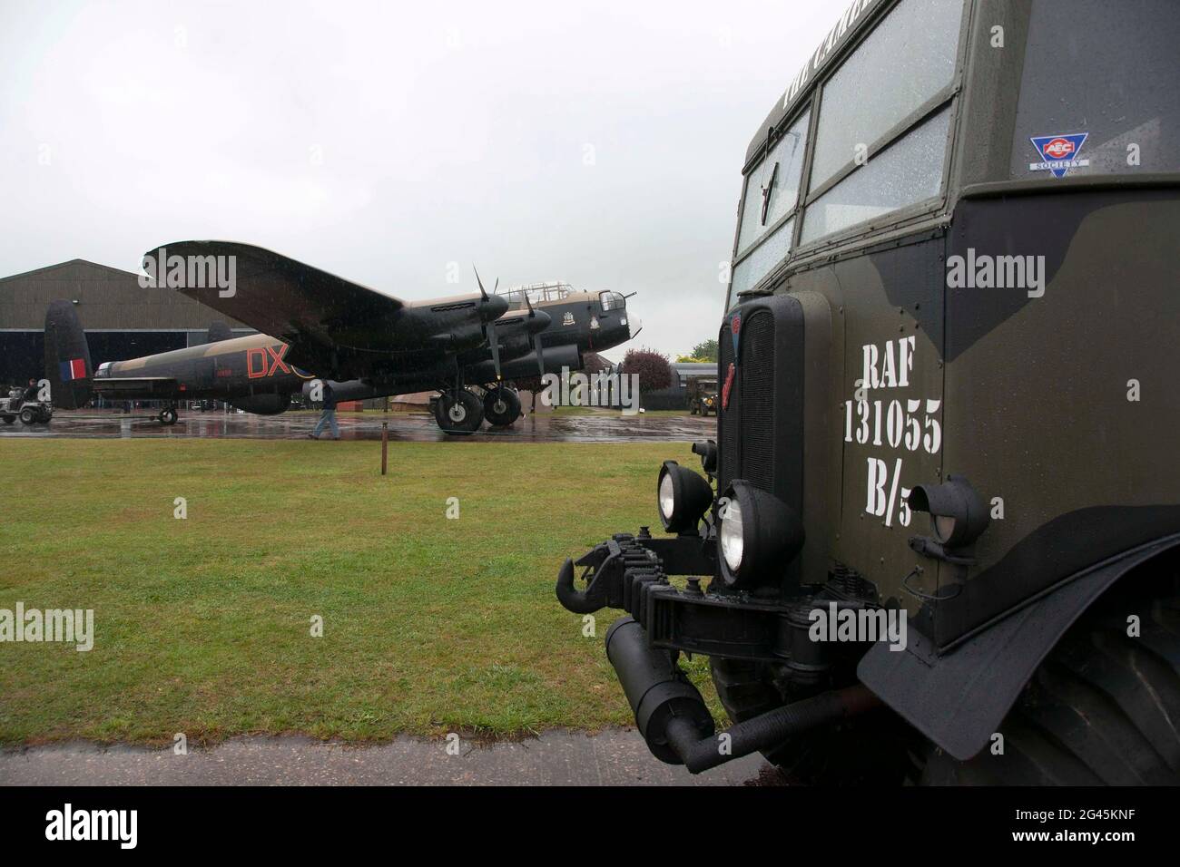 Avro Lancaster, four engine, British heavy bomber, Stock Photo