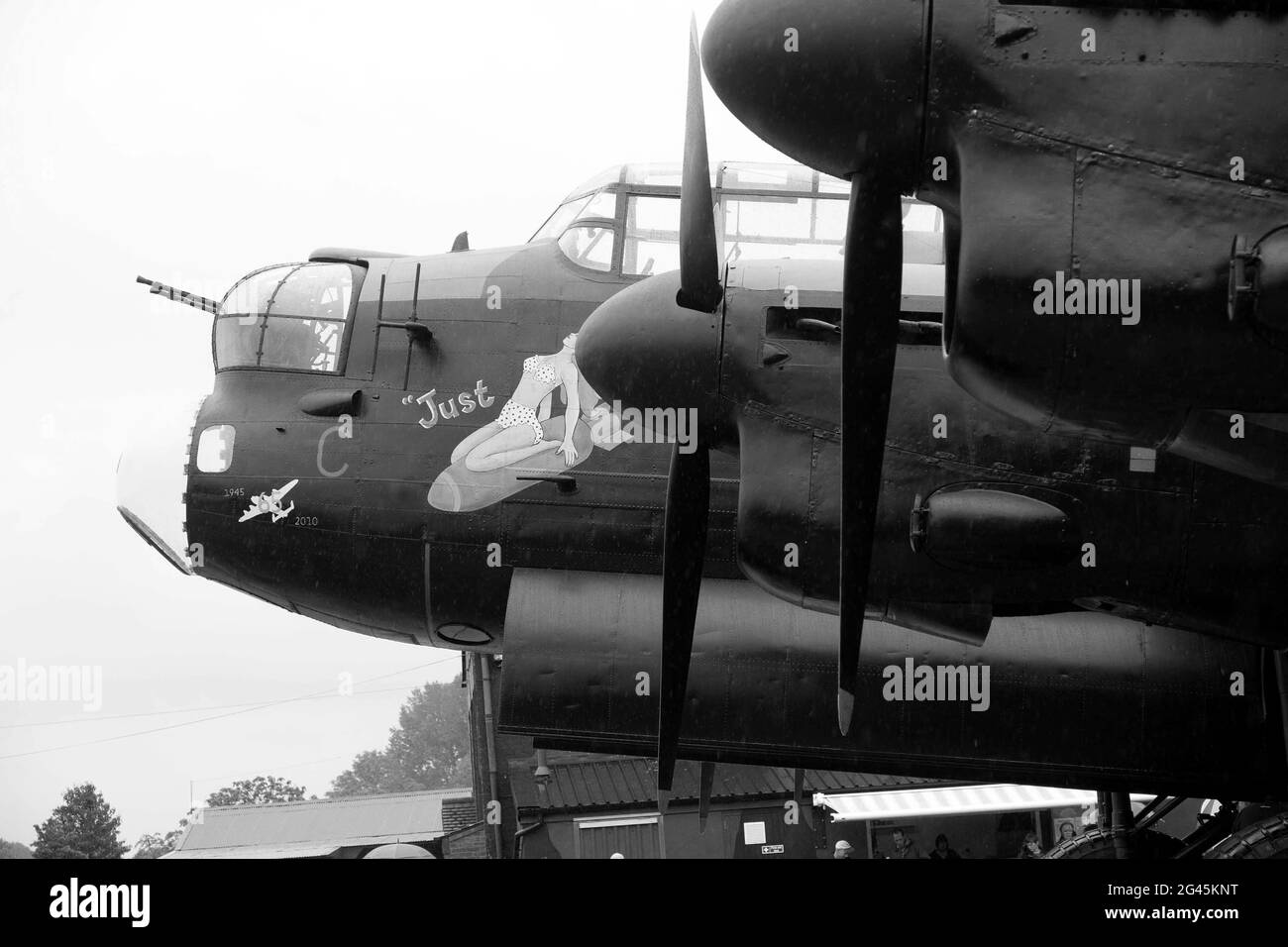 Avro Lancaster, four engine, British heavy bomber, Stock Photo