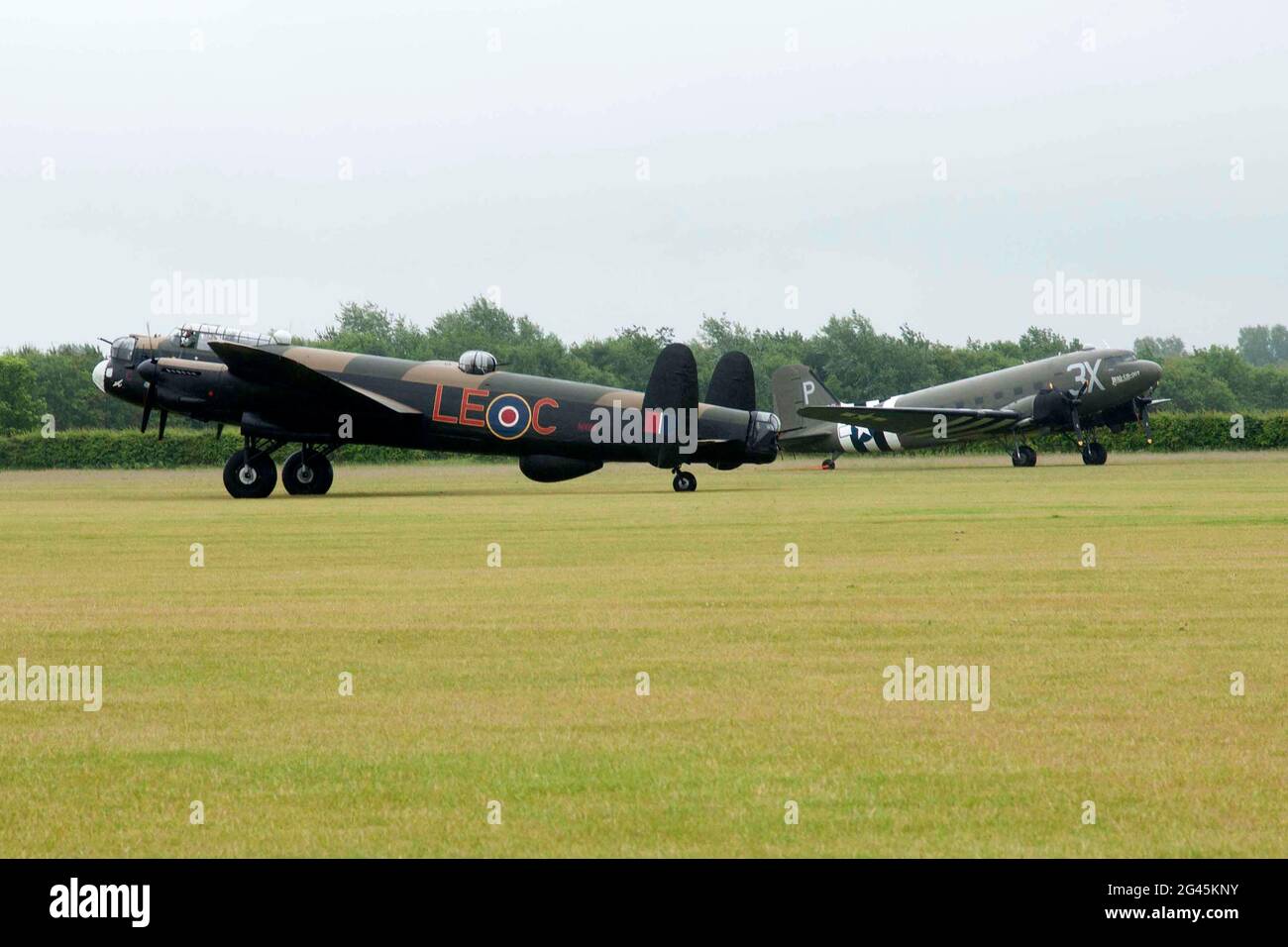 Avro Lancaster, four engine, British heavy bomber, Stock Photo