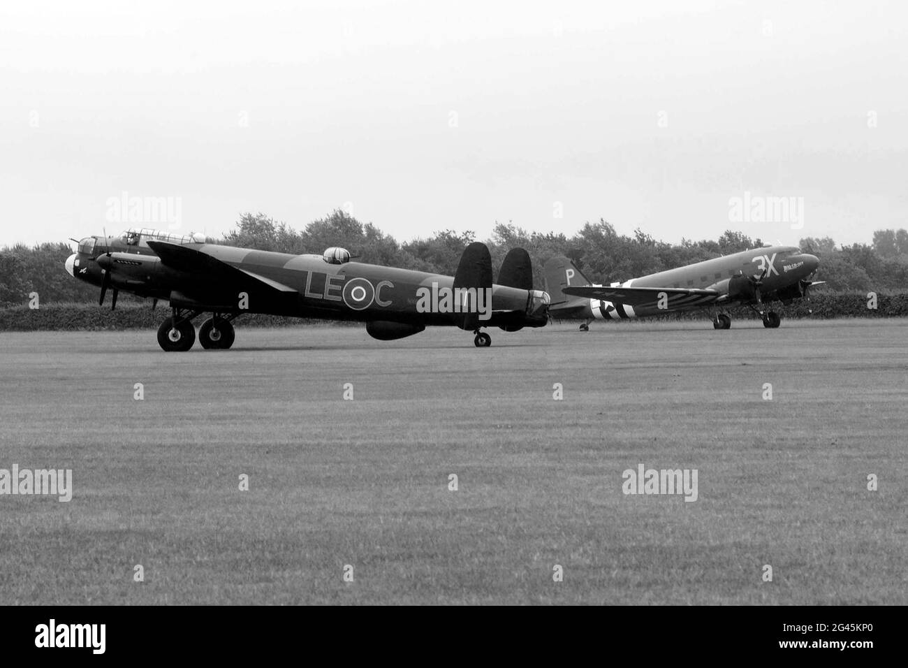 Avro Lancaster, four engine, British heavy bomber, Stock Photo