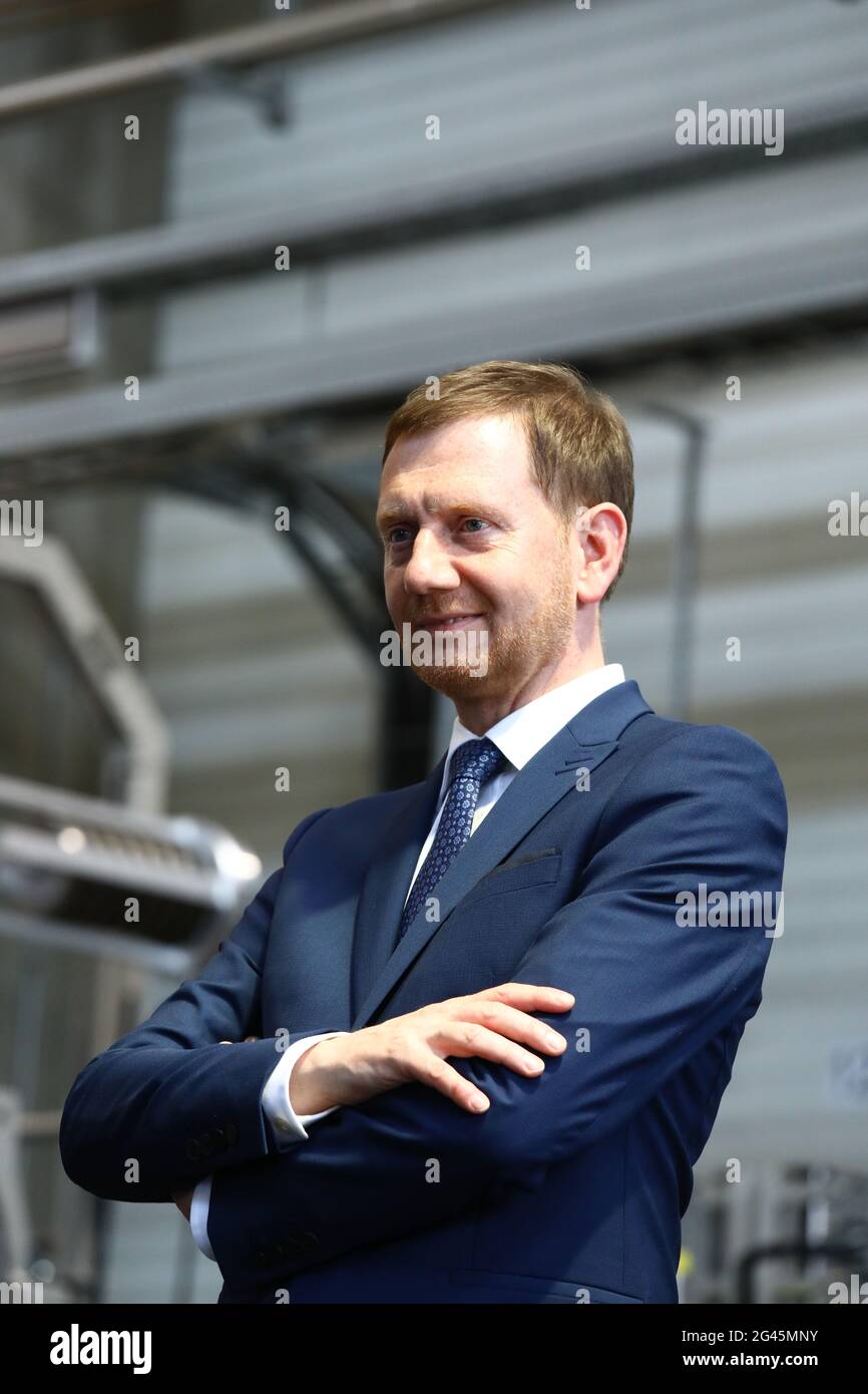 Ministerpräsident Michael Kretschmer, Staatsminister Thomas Schmidt und