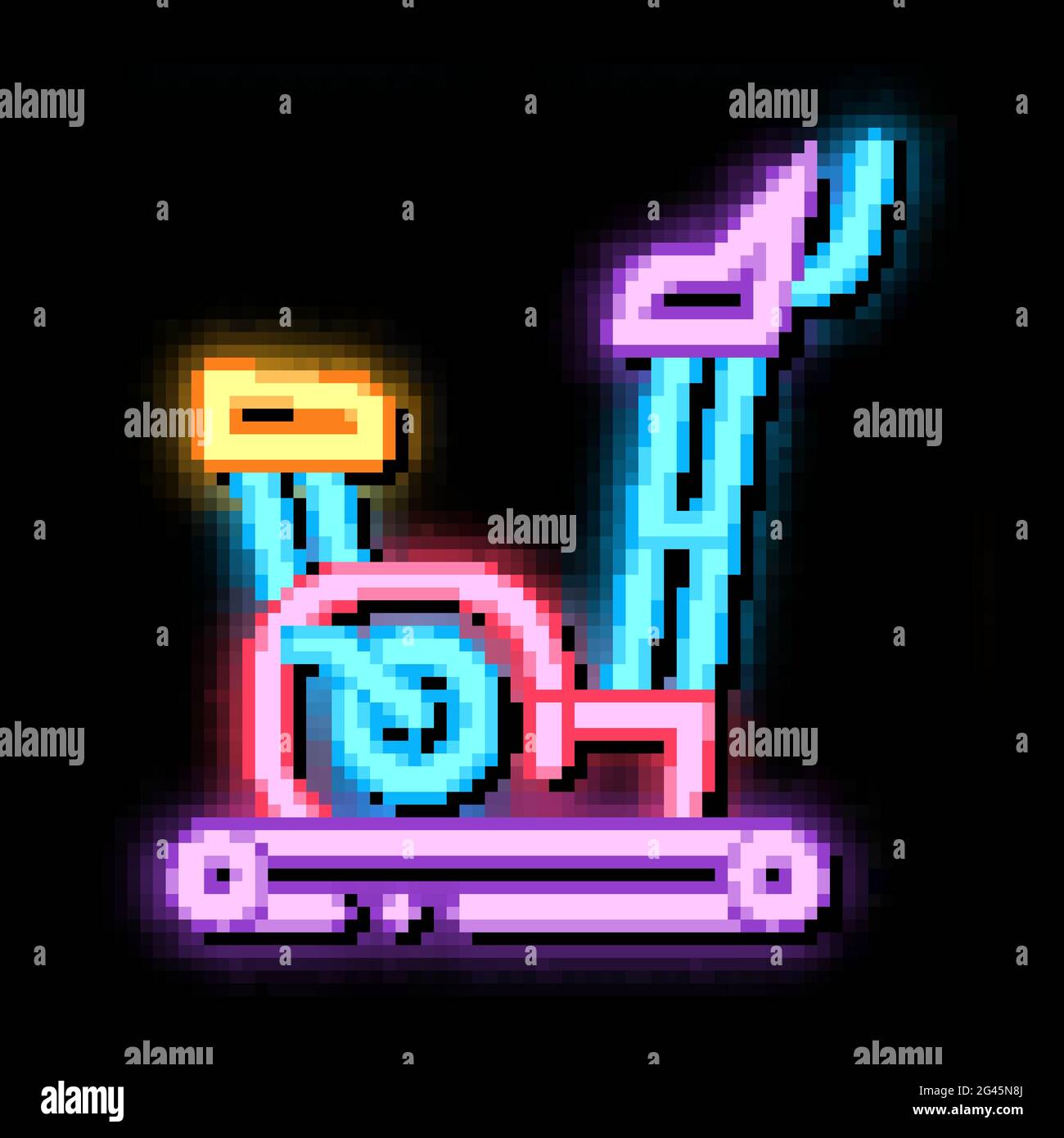 exercise bike neon glow icon illustration Stock Vector Image & Art - Alamy