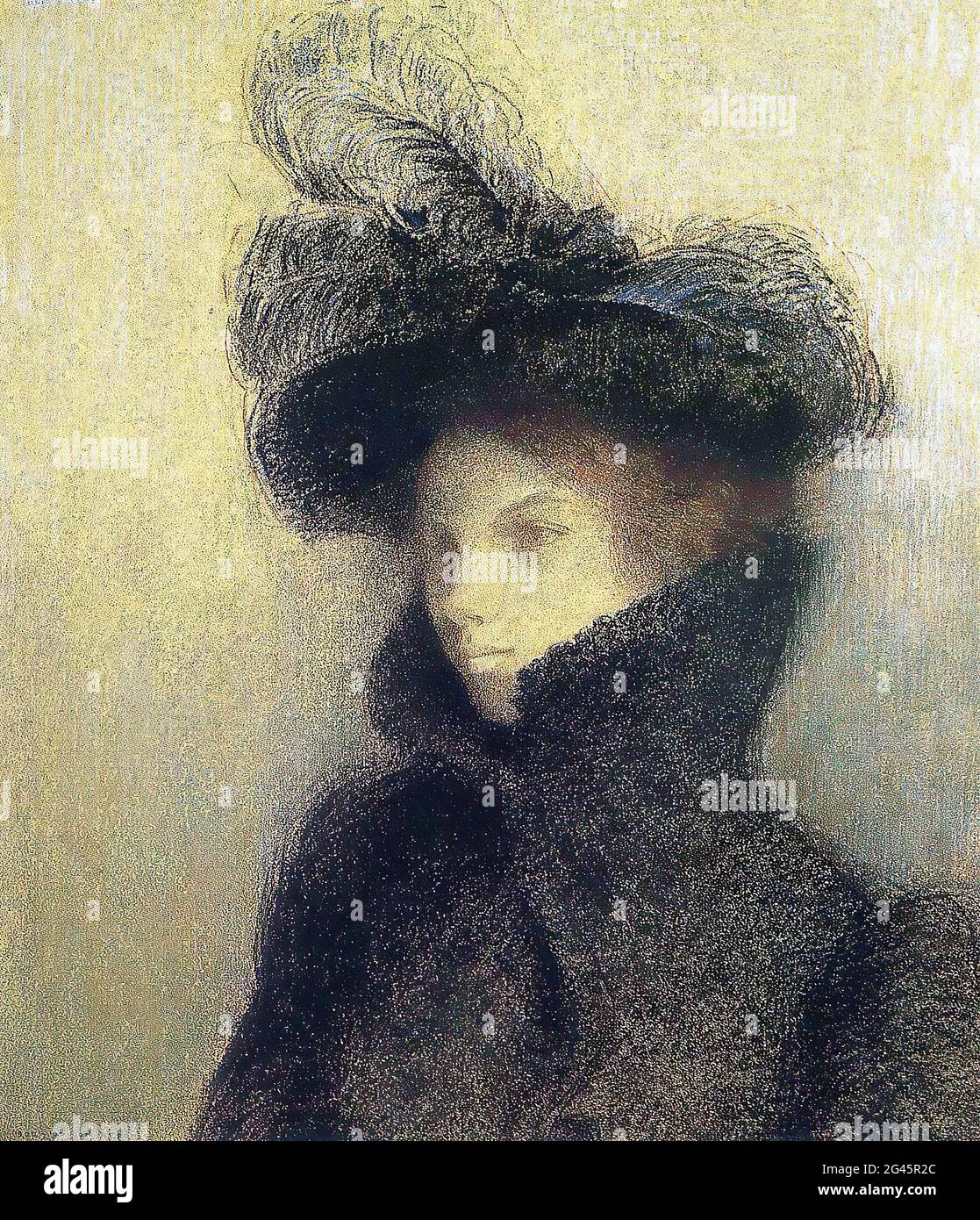 Odilon Redon -  Portrait Marie Botkine 1900 Stock Photo