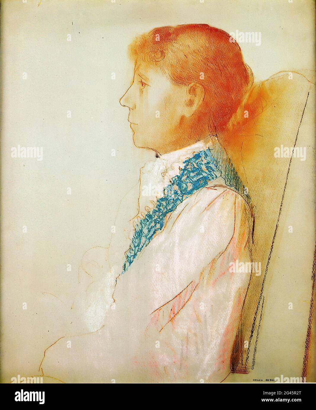 Odilon Redon -  Portrait Madame Redon Profile Stock Photo