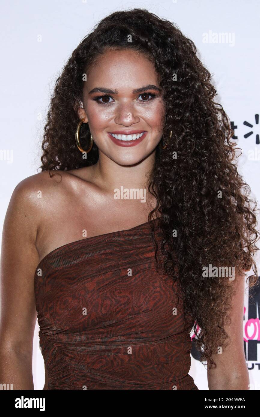 West Hollywood, USA. 18th June, 2021. WEST HOLLYWOOD, LOS ANGELES, CALIFORNIA, USA - JUNE 18: Actress Madison Pettis arrives at the UOMA Beauty Pride Month And Juneteenth Celebration Launch Event held at Hyde Sunset Kitchen   Cocktails on June 18, 2021 in West Hollywood, Los Angeles, California, USA. (Photo by Xavier Collin/Image Press Agency) Credit: Image Press Agency/Alamy Live News Stock Photo