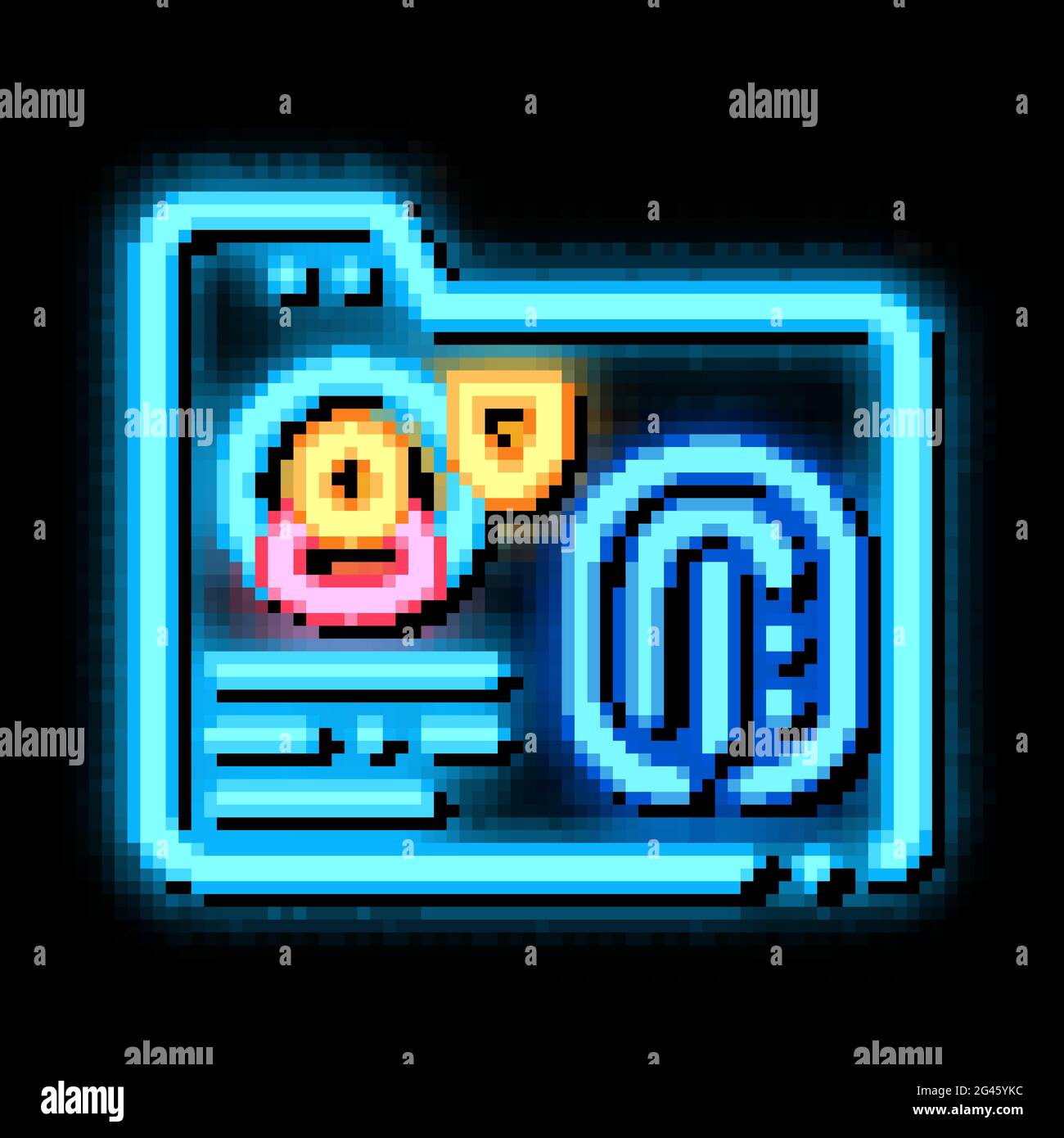 fingerprint base neon glow icon illustration Stock Vector