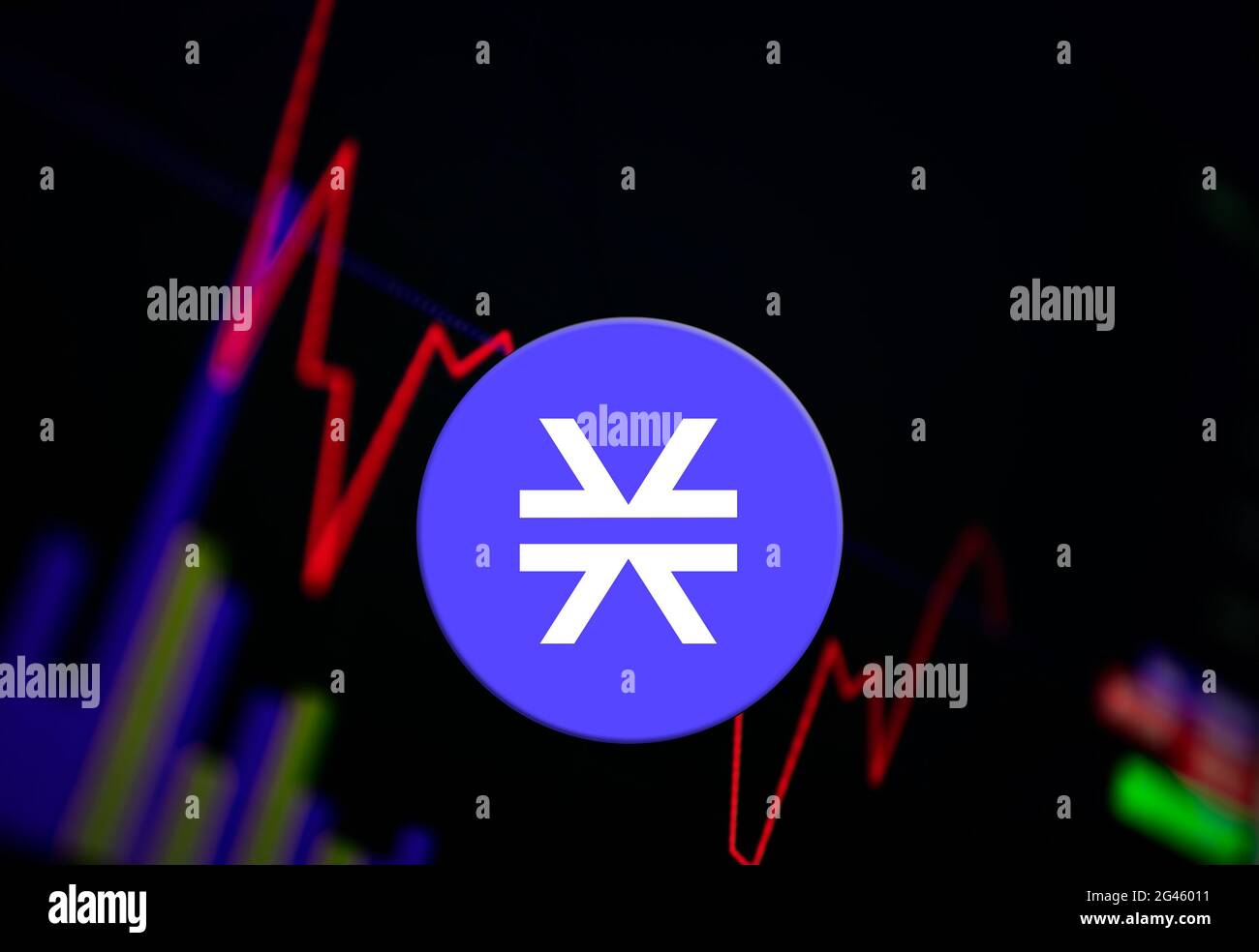Stacks STX Cryptocurrency. coin growth chart on the exchange, chart Stock  Photo - Alamy