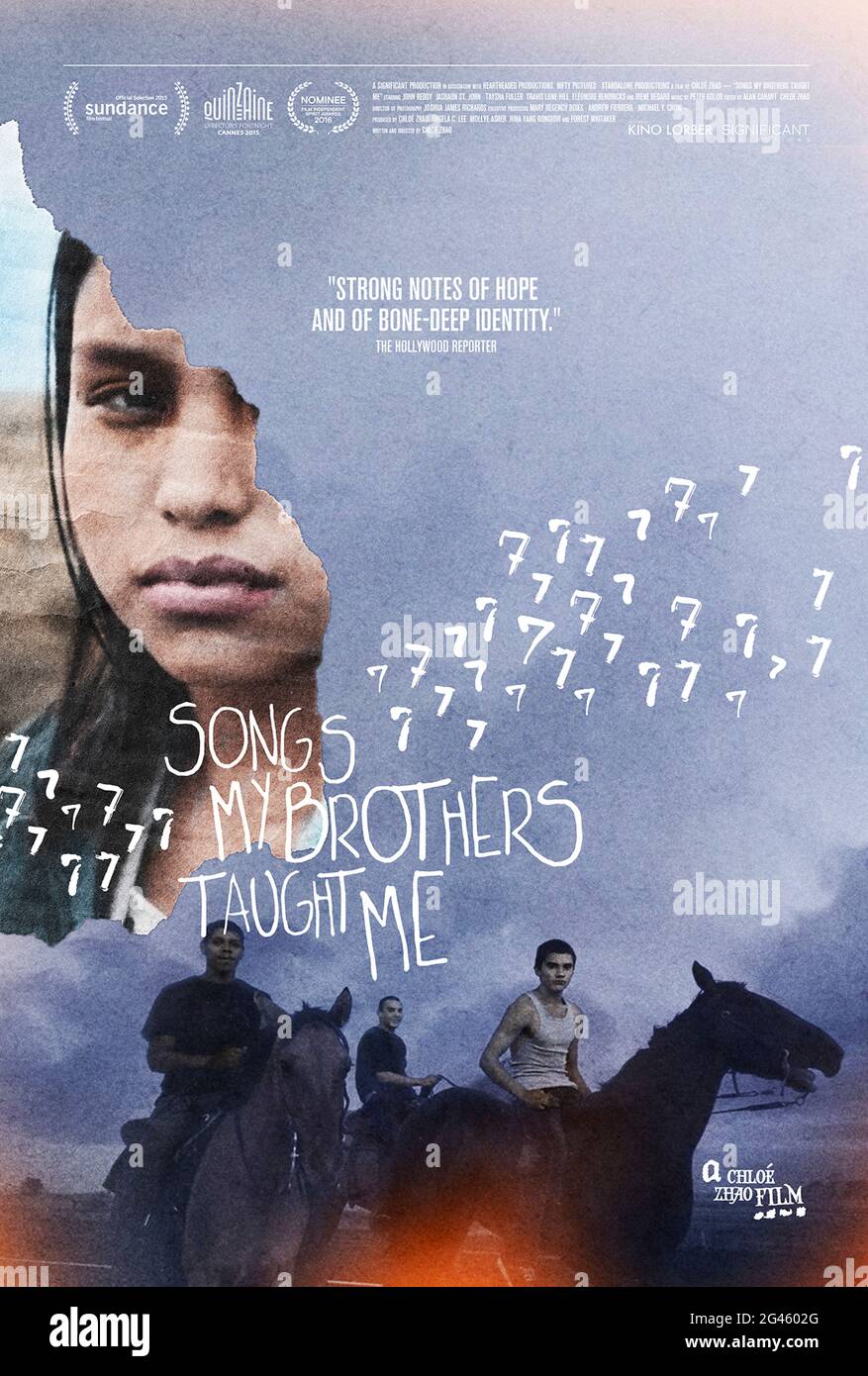 Songs My Brothers Taught Me (2015) directed by Chloé Zhao and starring Jashaun St. John, Joel Courtney, Calum Worthy and Andi Matichak. Drama about the troubles faced by a Lakota Sioux brother and sister living in an Indian Reservation in South Dakota. Stock Photo