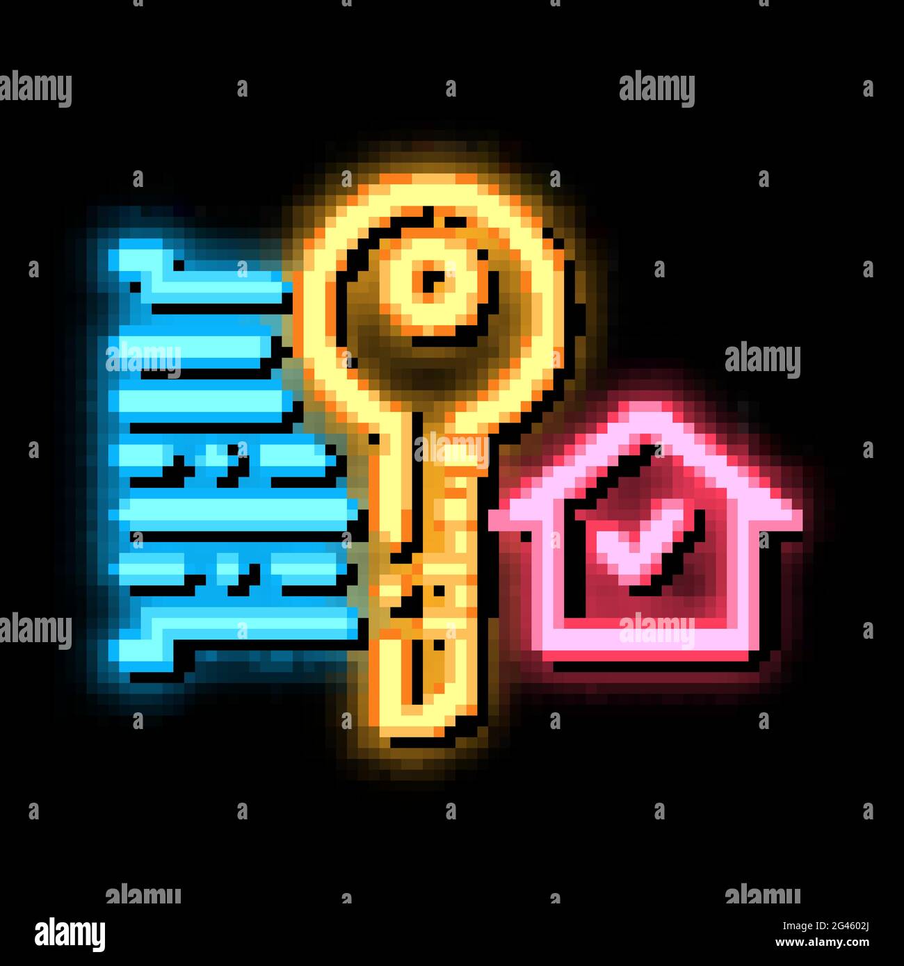 security key neon glow icon illustration Stock Vector