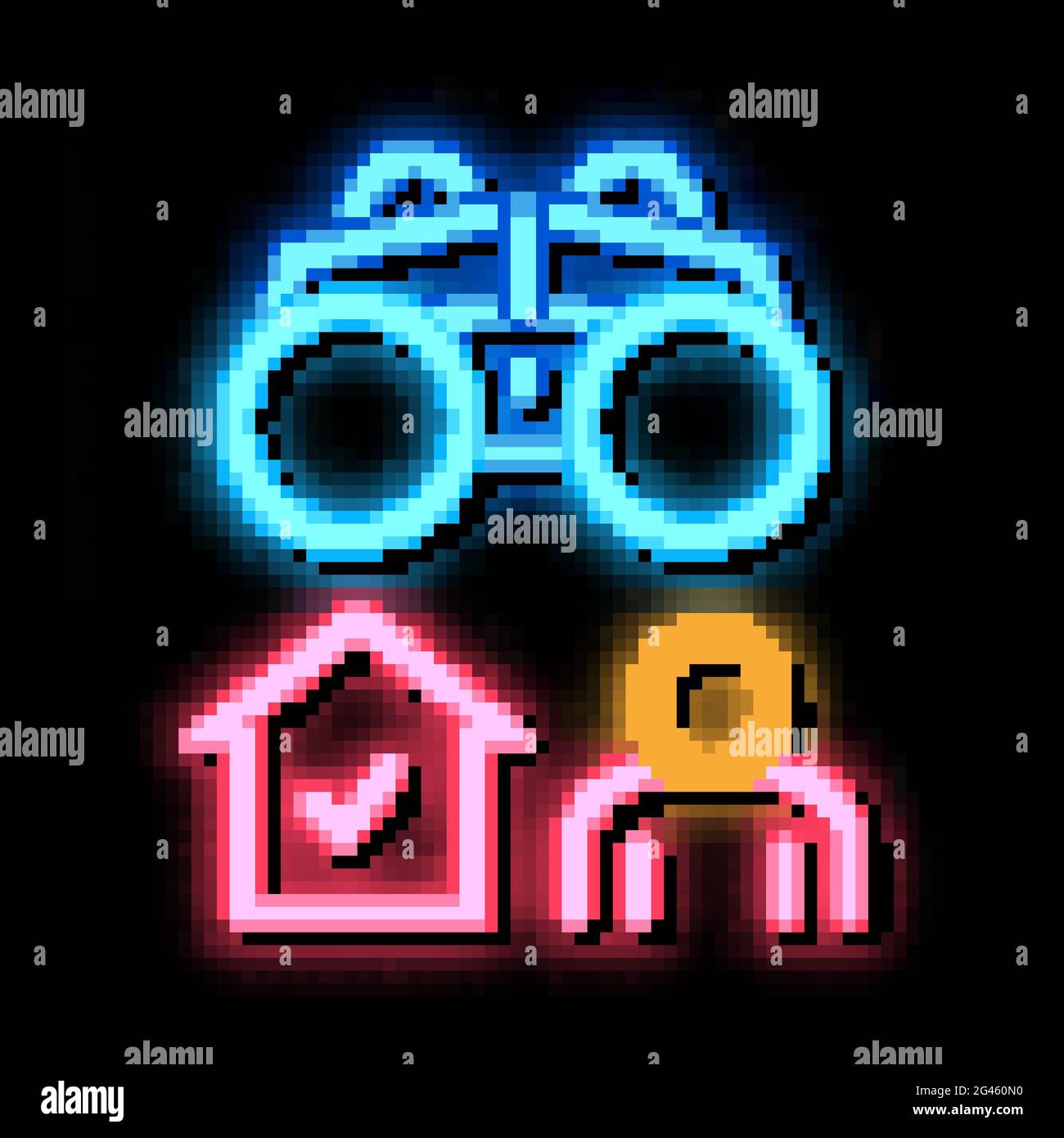 home surveillance neon glow icon illustration Stock Vector Image & Art ...