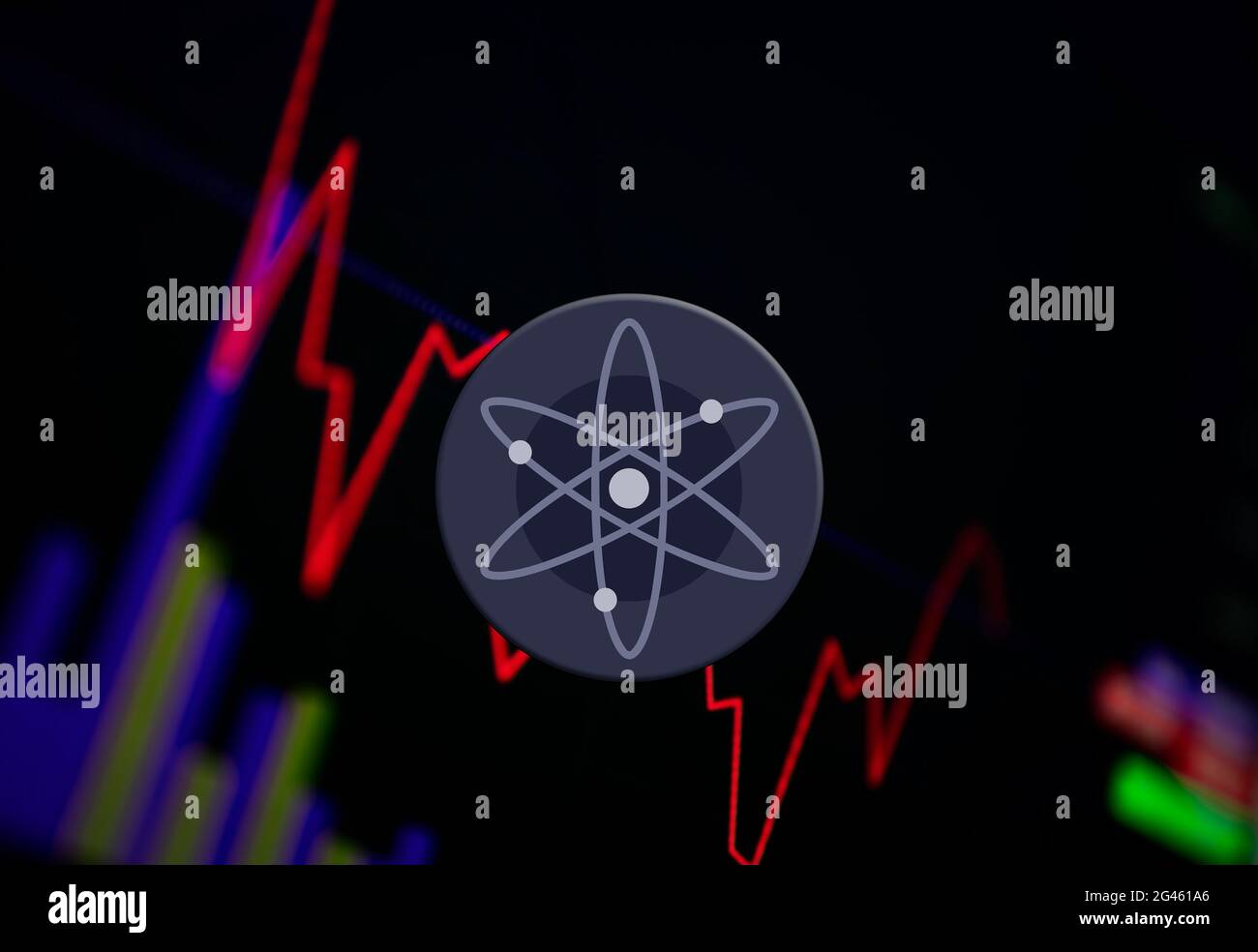 Cosmos ATOM Cryptocurrency. coin growth chart on the exchange, chart Stock  Photo - Alamy