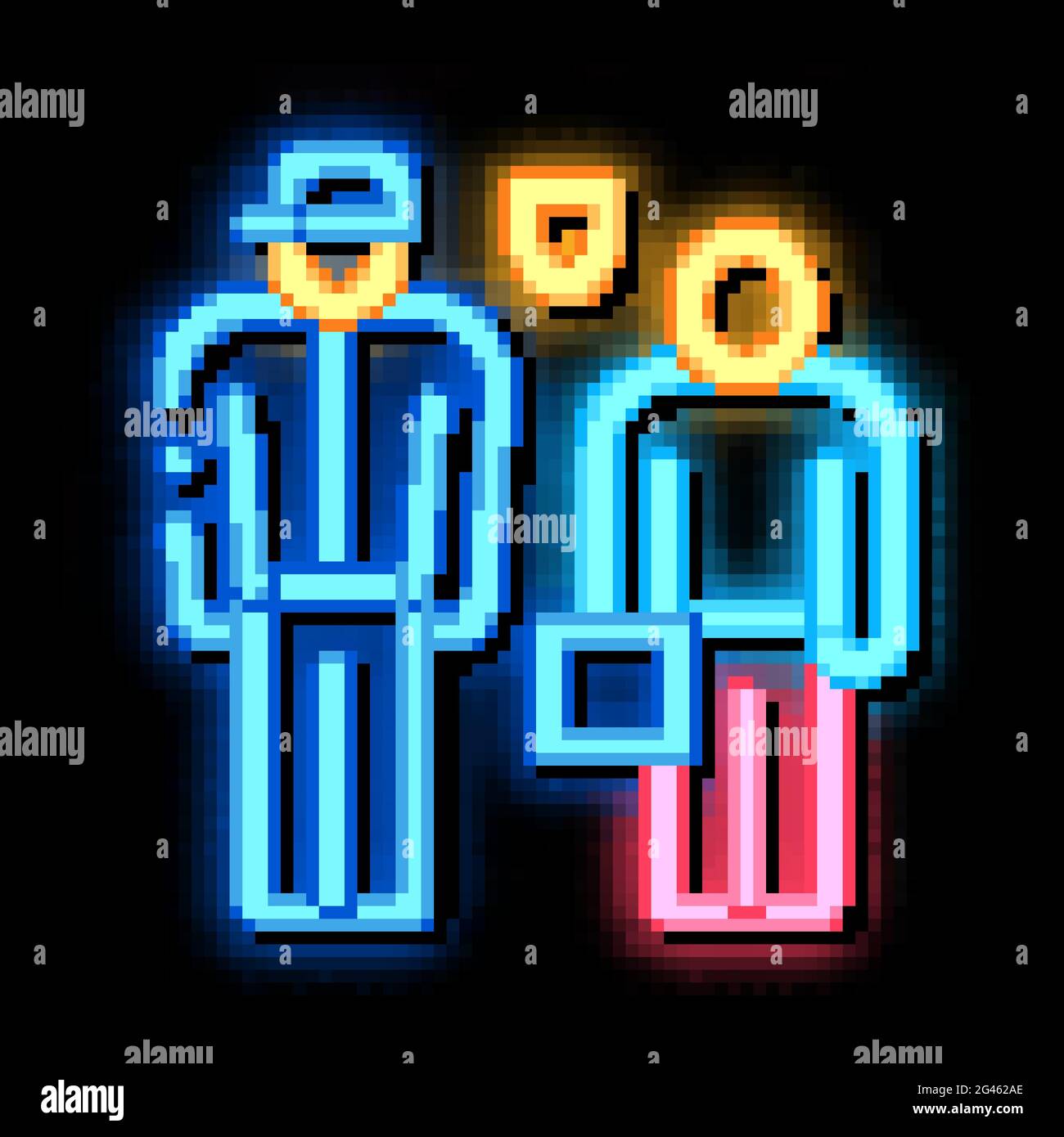 man with policeman neon glow icon illustration Stock Vector Image & Art ...