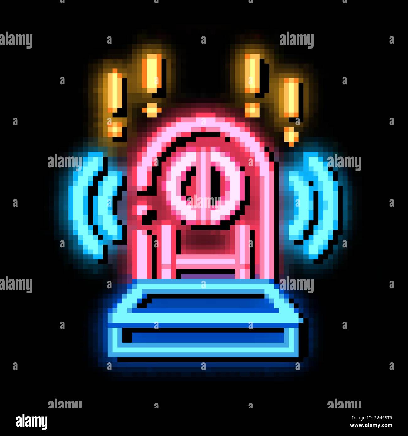 working door alarm neon glow icon illustration Stock Vector Image & Art ...