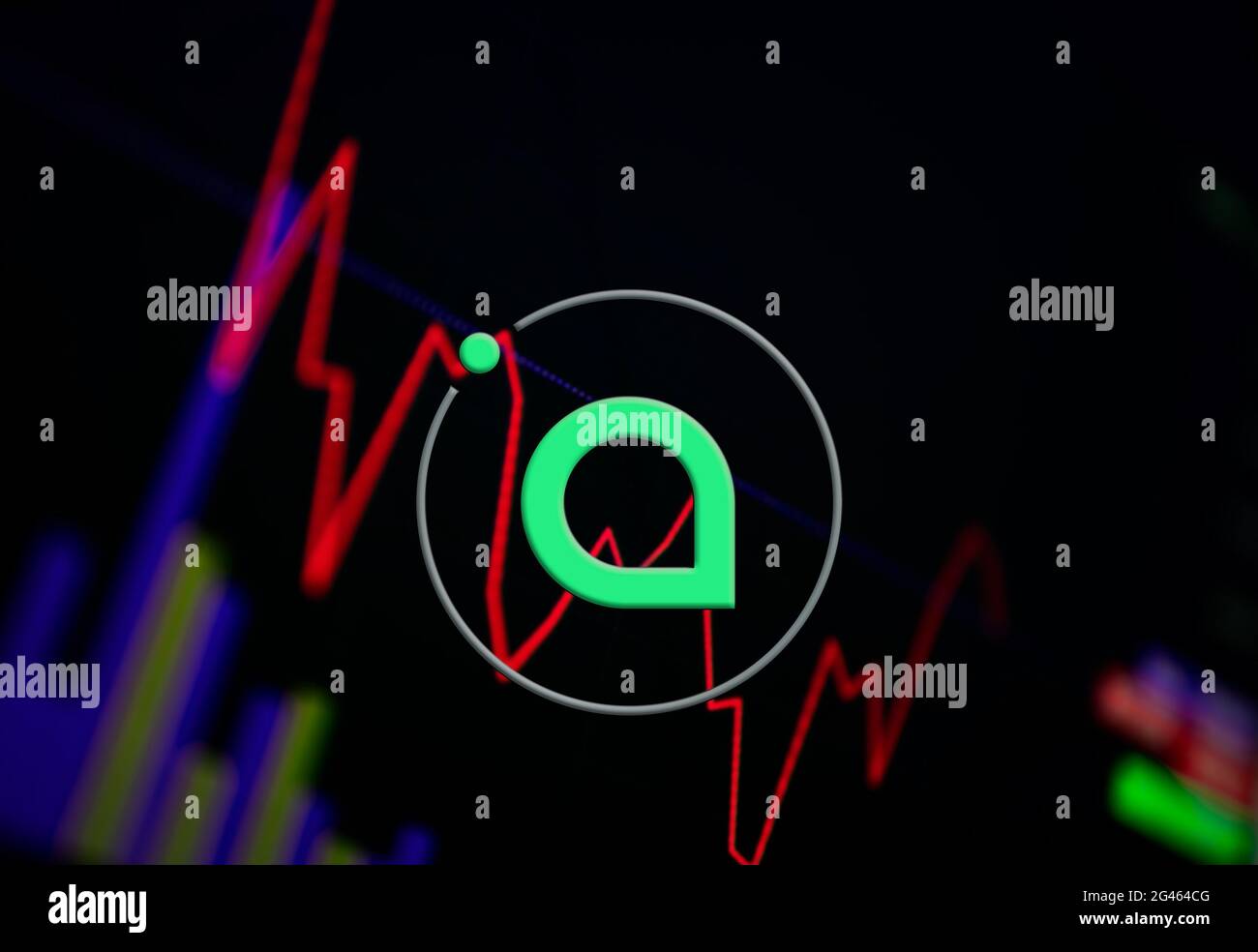 Siacoin SC Cryptocurrency. Siacoin coin growth chart on the exchange, chart  Stock Photo - Alamy