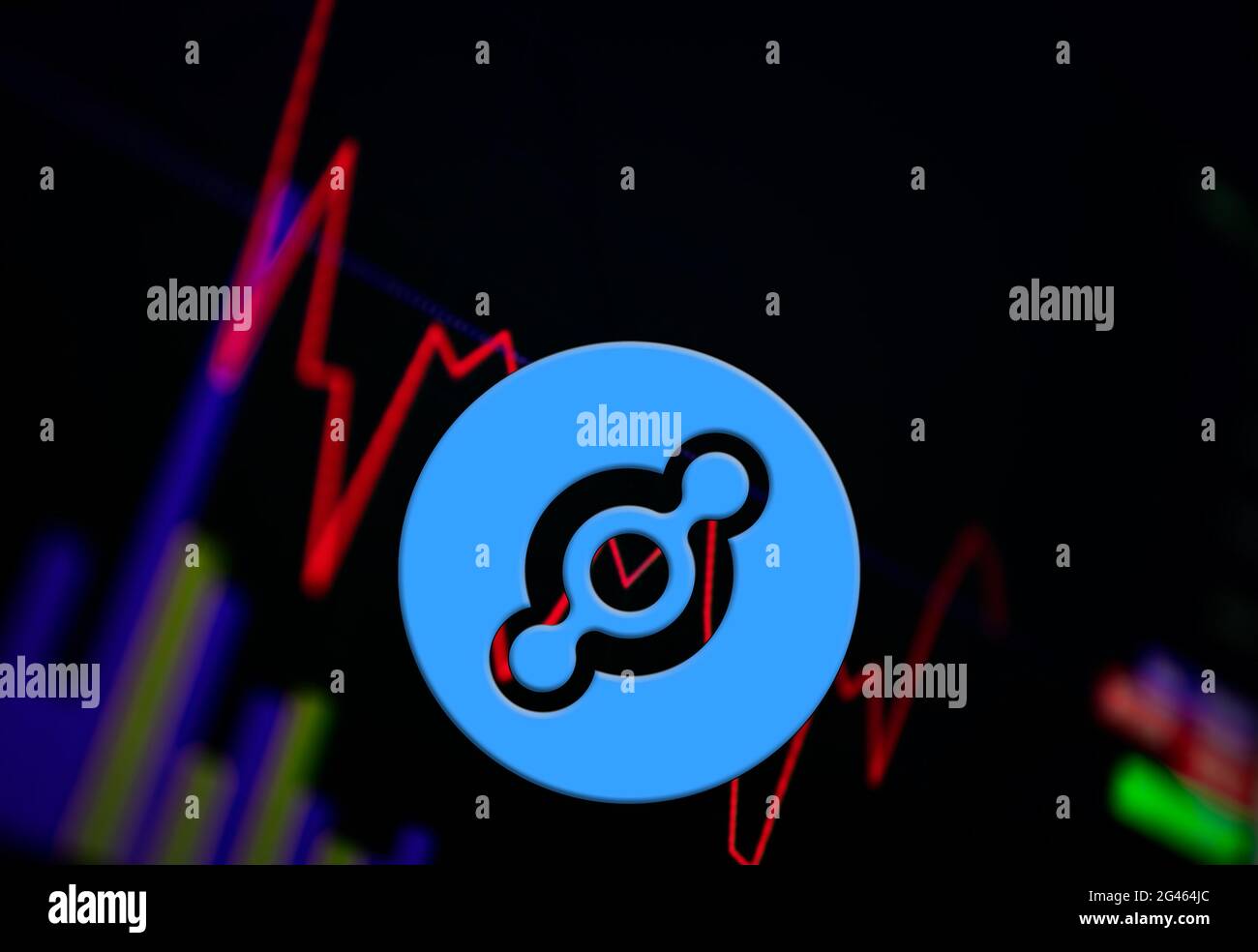 Helium Hnt Cryptocurrency Coin Growth Chart On The Exchange Chart Stock Photo Alamy