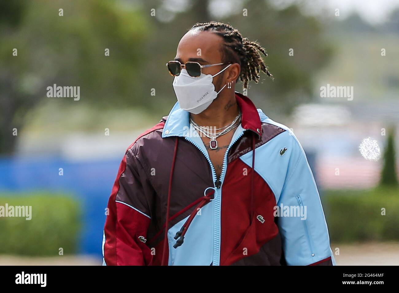 Le Castellet, France . 19th June, 2021. Lewis Hamilton (GBR), Mercedes AMG  Petronas W12 arrival Lacoste tracksuit during the Formula 1 Emirates Grand  Prix De France 2021 at Circuit Paul Ricard, Le