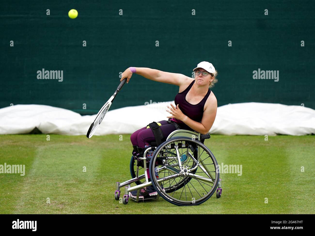 Great Britain's Abbie Breakwell in action against Great Britain's Jordanne Whiley during day six of the Viking Classic at the Edgbaston Priory Club, Birmingham. Picture date: Saturday June 19, 2021. Stock Photo