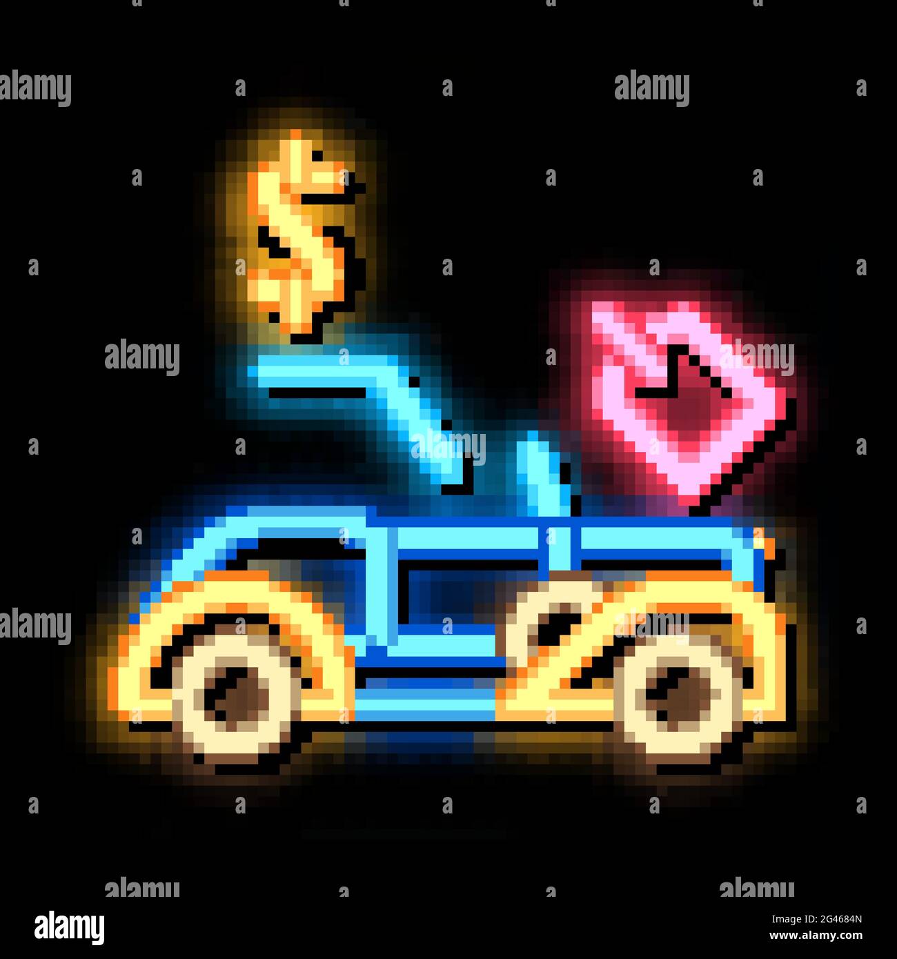 car for auction neon glow icon illustration Stock Vector Image & Art ...