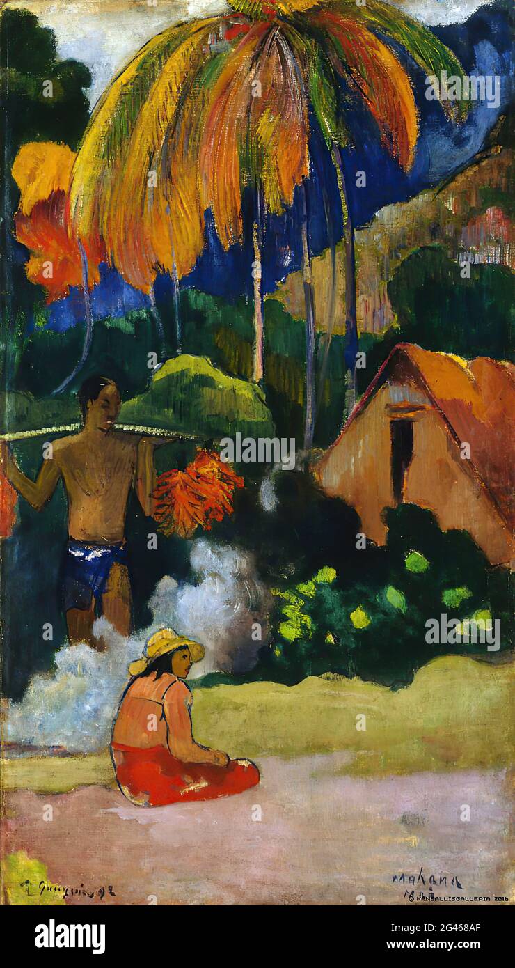 Paul Gauguin -  Landscape in Tahiti Mahana Ma Stock Photo