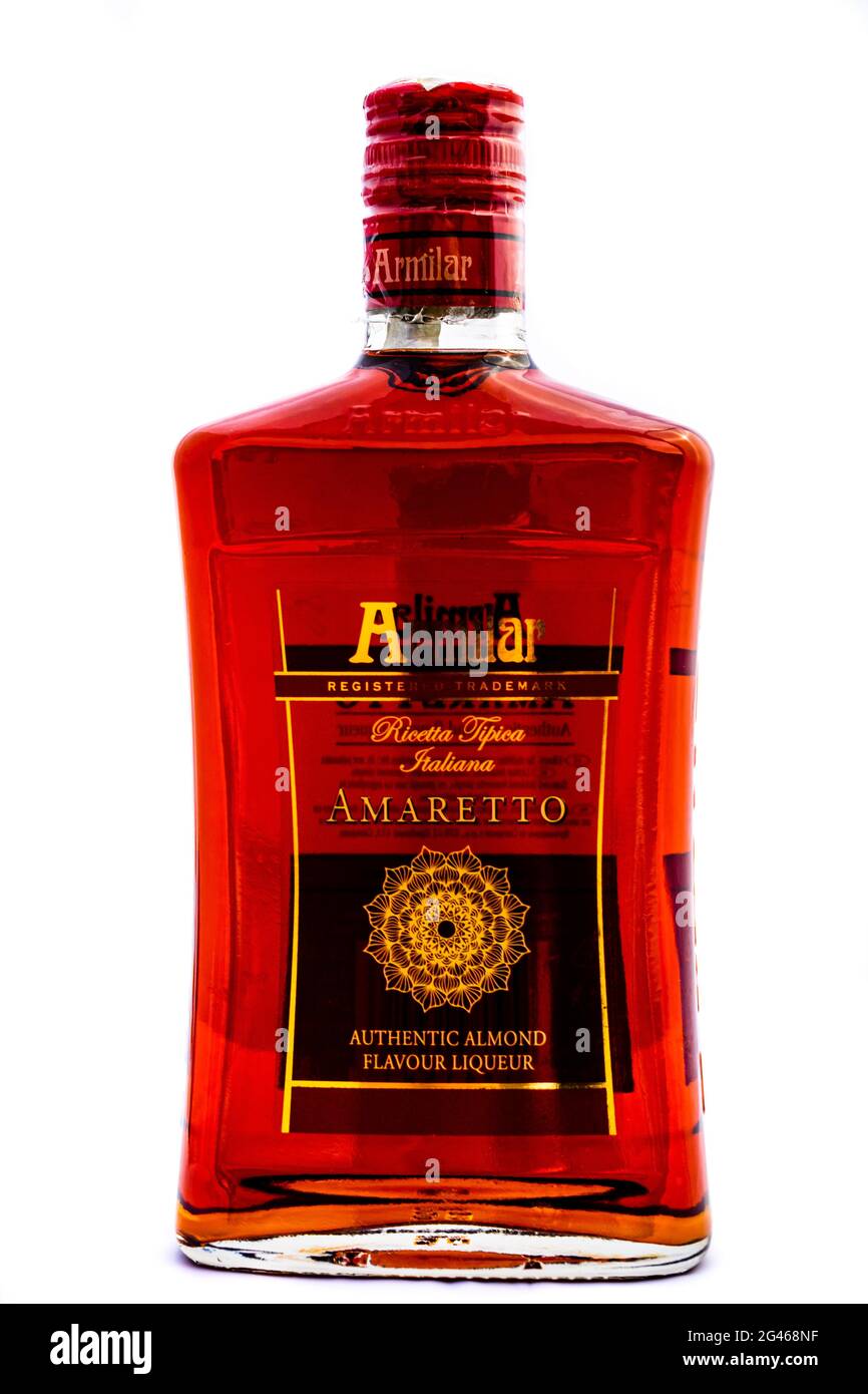 Bottle of Armilar amaretto isolated on white. Illustrative editorial photo  shot in Bucharest, Romania, 2021 Stock Photo - Alamy