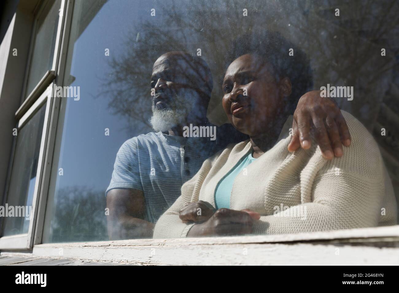 Senior african american couple spending time at home together Stock ...